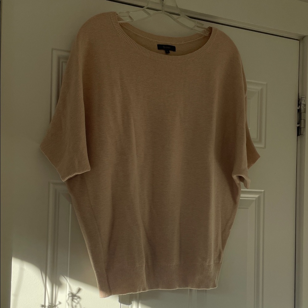Quince Lightweight Cotton Cashmere Link-Stitch Dolman Sweater in Heather Oatmeal